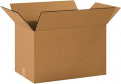 Made in USA - 14" Wide x 24" Long x 14" High Rectangle Heavy Duty Corrugated Box - 2 Walls, Kraft (Color), 100 Lb Capacity - Exact Tool & Supply
