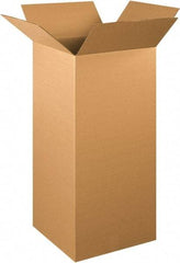 Made in USA - 15" Wide x 15" Long x 36" High Rectangle Corrugated Shipping Box - 1 Wall, Kraft (Color), 65 Lb Capacity - Exact Tool & Supply