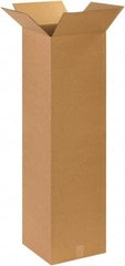 Made in USA - 14" Wide x 14" Long x 48" High Rectangle Corrugated Shipping Box - 1 Wall, Kraft (Color), 65 Lb Capacity - Exact Tool & Supply
