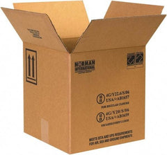 Made in USA - 12-1/4" Wide x 12-1/4" Long x 12-3/4" High Rectangle Corrugated Shipping Box - 1 Wall, Kraft (Color), 95 Lb Capacity - Exact Tool & Supply