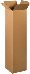 Made in USA - 12" Wide x 12" Long x 48" High Rectangle Heavy Duty Corrugated Box - 2 Walls, Kraft (Color), 100 Lb Capacity - Exact Tool & Supply