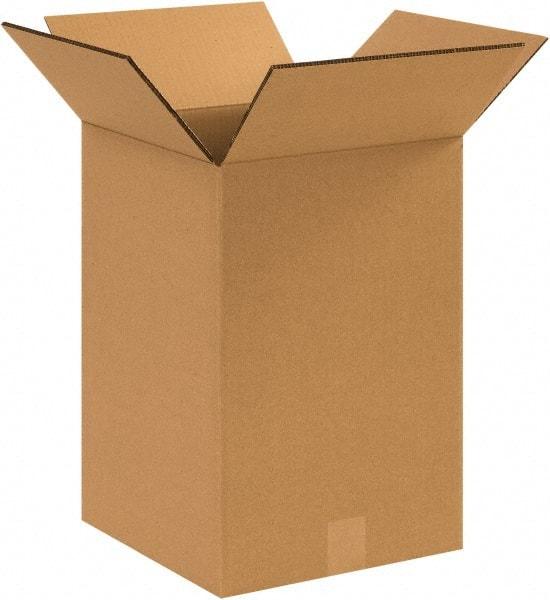 Made in USA - 12" Wide x 12" Long x 18" High Rectangle Heavy Duty Corrugated Box - 2 Walls, Kraft (Color), 100 Lb Capacity - Exact Tool & Supply