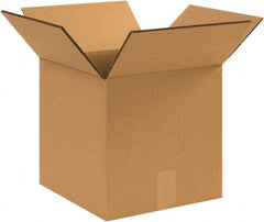 Made in USA - 12" Wide x 12" Long x 12" High Square Heavy Duty Corrugated Box - 2 Walls, Kraft (Color), 140 Lb Capacity - Exact Tool & Supply