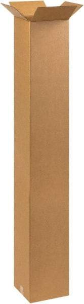 Made in USA - 10" Wide x 10" Long x 60" High Rectangle Corrugated Shipping Box - 1 Wall, Kraft (Color), 65 Lb Capacity - Exact Tool & Supply