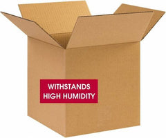 Made in USA - 10" Wide x 10" Long x 10" High Square Corrugated Shipping Box - 1 Wall, Kraft (Color), 80 Lb Capacity - Exact Tool & Supply