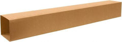 Made in USA - 8" Wide x 8" Long x 72" High Rectangle Telescoping Box - 1 Wall, Kraft (Color), 65 Lb Capacity - Exact Tool & Supply