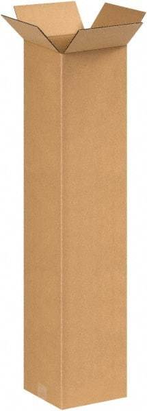 Made in USA - 8" Wide x 8" Long x 38" High Rectangle Corrugated Shipping Box - 1 Wall, Kraft (Color), 65 Lb Capacity - Exact Tool & Supply