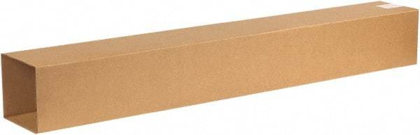 Made in USA - 6" Wide x 6" Long x 48" High Rectangle Telescoping Box - 2 Walls, Kraft (Color), 100 Lb Capacity - Exact Tool & Supply