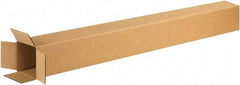 Made in USA - 4" Wide x 4" Long x 74" High Rectangle Corrugated Shipping Box - 1 Wall, Kraft (Color), 65 Lb Capacity - Exact Tool & Supply