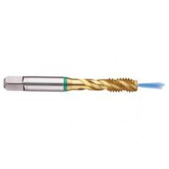 1/2-13 2B 3-Flute Cobalt Green Ring Semi-Bottoming 40 degree Spiral Flute Tap-TiN - Exact Tool & Supply