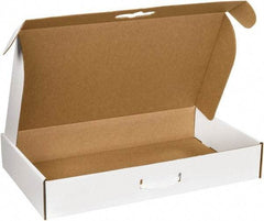 Made in USA - 14" Wide x 24" Long x 4" High Rectangle Corrugated Shipping Box - 1 Wall, White - Exact Tool & Supply