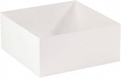 Made in USA - 14" Wide x 14" Long x 6" High Square Chipboard Box - 1 Wall, White - Exact Tool & Supply