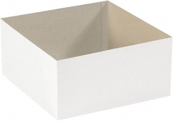Made in USA - 12" Wide x 12" Long x 6" High Rectangle Chipboard Box - 1 Wall, White - Exact Tool & Supply