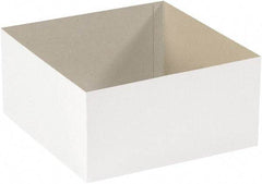 Made in USA - 12" Wide x 19" Long x 6" High Rectangle Chipboard Box - 1 Wall, White - Exact Tool & Supply
