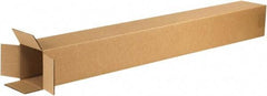 Made in USA - 4" Wide x 4" Long x 38" High Rectangle Corrugated Shipping Box - 1 Wall, Kraft (Color), 65 Lb Capacity - Exact Tool & Supply