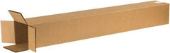 Made in USA - 6" Wide x 6" Long x 48" High Rectangle Heavy Duty Corrugated Box - 2 Walls, Kraft (Color), 100 Lb Capacity - Exact Tool & Supply