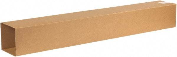Made in USA - 6-3/4" Wide x 6-3/4" Long x 48" High Rectangle Telescoping Box - 2 Walls, Kraft (Color), 100 Lb Capacity - Exact Tool & Supply