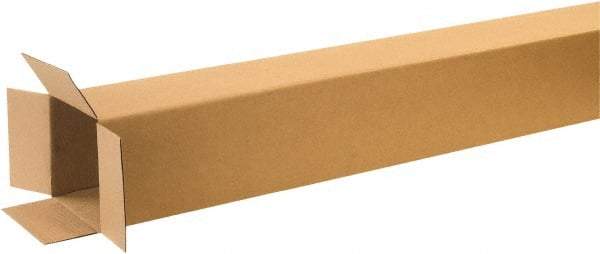Made in USA - 8" Wide x 8" Long x 60" High Rectangle Corrugated Shipping Box - 1 Wall, Kraft (Color), 65 Lb Capacity - Exact Tool & Supply