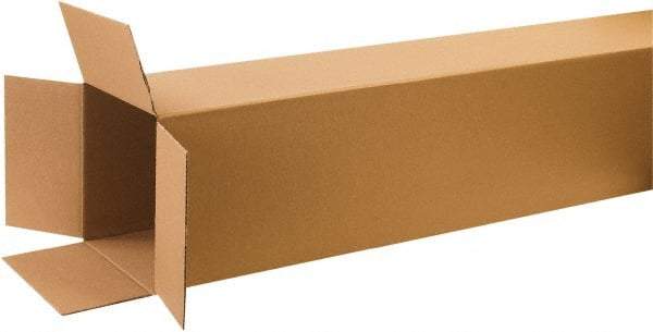 Made in USA - 12" Wide x 12" Long x 72" High Rectangle Corrugated Shipping Box - 1 Wall, Kraft (Color), 65 Lb Capacity - Exact Tool & Supply