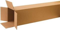 Made in USA - 12" Wide x 12" Long x 72" High Rectangle Corrugated Shipping Box - 1 Wall, Kraft (Color), 65 Lb Capacity - Exact Tool & Supply