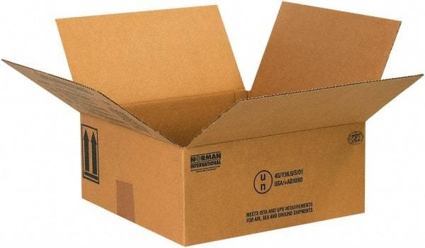 Made in USA - 10-1/4" Wide x 10-1/4" Long x 6-3/16" High Rectangle Corrugated Shipping Box - 1 Wall, Kraft (Color), 95 Lb Capacity - Exact Tool & Supply