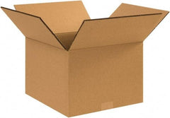 Made in USA - 12" Wide x 14" Long x 10" High Rectangle Heavy Duty Corrugated Box - 2 Walls, Kraft (Color), 100 Lb Capacity - Exact Tool & Supply