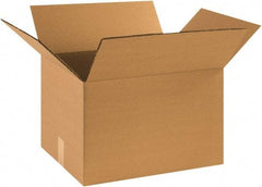 Made in USA - 14" Wide x 16" Long x 10" High Rectangle Heavy Duty Corrugated Box - 2 Walls, Kraft (Color), 100 Lb Capacity - Exact Tool & Supply