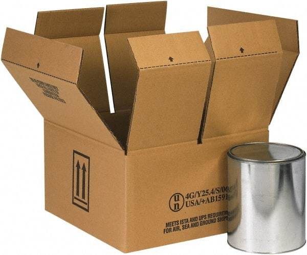 Made in USA - 14-1/4" Wide x 14-1/4" Long x 7-5/8" High Rectangle Corrugated Shipping Box - 2 Walls, Kraft (Color), 120 Lb Capacity - Exact Tool & Supply