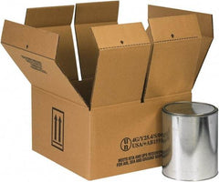 Made in USA - 14-1/4" Wide x 14-1/4" Long x 7-5/8" High Rectangle Corrugated Shipping Box - 2 Walls, Kraft (Color), 120 Lb Capacity - Exact Tool & Supply