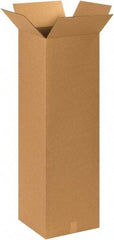 Made in USA - 15" Wide x 15" Long x 48" High Rectangle Corrugated Shipping Box - 1 Wall, Kraft (Color), 65 Lb Capacity - Exact Tool & Supply