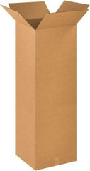 Made in USA - 16" Wide x 16" Long x 48" High Rectangle Corrugated Shipping Box - 1 Wall, Kraft (Color), 65 Lb Capacity - Exact Tool & Supply