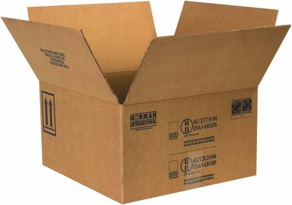 Made in USA - 17" Wide x 17" Long x 9-5/16" High Rectangle Corrugated Shipping Box - 1 Wall, Kraft (Color), 95 Lb Capacity - Exact Tool & Supply