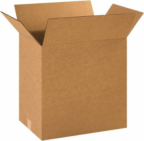 Made in USA - 12" Wide x 20" Long x 20" High Rectangle Corrugated Shipping Box - 1 Wall, Kraft (Color), 65 Lb Capacity - Exact Tool & Supply