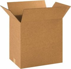 Made in USA - 12" Wide x 20" Long x 20" High Rectangle Corrugated Shipping Box - 1 Wall, Kraft (Color), 65 Lb Capacity - Exact Tool & Supply