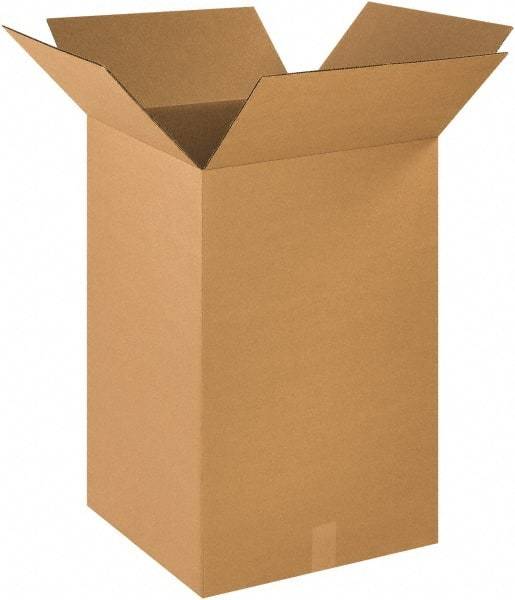 Made in USA - 18" Wide x 18" Long x 28" High Rectangle Corrugated Shipping Box - 1 Wall, Kraft (Color), 65 Lb Capacity - Exact Tool & Supply