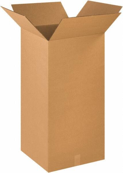 Made in USA - 18" Wide x 18" Long x 36" High Rectangle Corrugated Shipping Box - 1 Wall, Kraft (Color), 65 Lb Capacity - Exact Tool & Supply