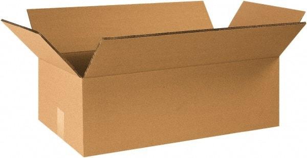 Made in USA - 14" Wide x 20" Long x 6" High Rectangle Heavy Duty Corrugated Box - 2 Walls, Kraft (Color), 100 Lb Capacity - Exact Tool & Supply