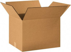 Made in USA - 18" Wide x 22" Long x 16" High Rectangle Heavy Duty Corrugated Box - 2 Walls, Kraft (Color), 100 Lb Capacity - Exact Tool & Supply