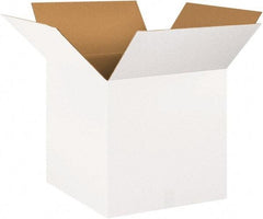 Made in USA - 20" Wide x 20" Long x 20" High Square Corrugated Shipping Box - 1 Wall, White, 65 Lb Capacity - Exact Tool & Supply