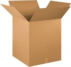 Made in USA - 20" Wide x 20" Long x 24" High Rectangle Corrugated Shipping Box - 1 Wall, Kraft (Color), 65 Lb Capacity - Exact Tool & Supply