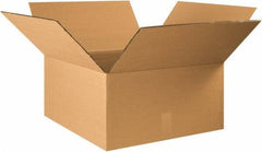 Made in USA - 22" Wide x 22" Long x 12" High Rectangle Heavy Duty Corrugated Box - 2 Walls, Kraft (Color), 100 Lb Capacity - Exact Tool & Supply