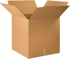 Made in USA - 23" Wide x 23" Long x 23" High Square Corrugated Shipping Box - 1 Wall, Kraft (Color), 65 Lb Capacity - Exact Tool & Supply