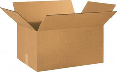 Made in USA - 16" Wide x 24" Long x 12" High Rectangle Heavy Duty Corrugated Box - 2 Walls, Kraft (Color), 100 Lb Capacity - Exact Tool & Supply