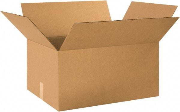 Made in USA - 20" Wide x 26" Long x 14" High Rectangle Corrugated Shipping Box - 1 Wall, Kraft (Color), 65 Lb Capacity - Exact Tool & Supply