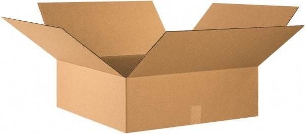 Made in USA - 24" Wide x 24" Long x 8" High Rectangle Corrugated Shipping Box - 1 Wall, Kraft (Color), 65 Lb Capacity - Exact Tool & Supply