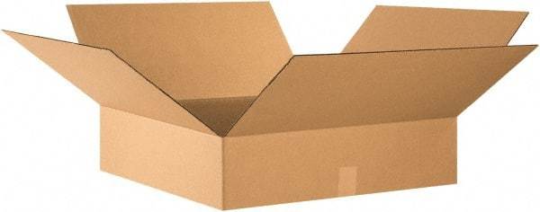 Made in USA - 24" Wide x 24" Long x 6" High Rectangle Corrugated Shipping Box - 1 Wall, Kraft (Color), 65 Lb Capacity - Exact Tool & Supply