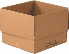 Made in USA - 24" Wide x 24" Long x 18" High Rectangle Moving Boxes - 1 Wall, Kraft (Color), 65 Lb Capacity - Exact Tool & Supply
