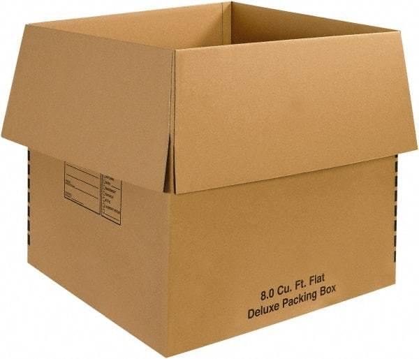 Made in USA - 24" Wide x 24" Long x 24" High Square Moving Boxes - 1 Wall, Kraft (Color), 65 Lb Capacity - Exact Tool & Supply