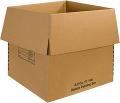 Made in USA - 24" Wide x 24" Long x 24" High Square Moving Boxes - 1 Wall, Kraft (Color), 65 Lb Capacity - Exact Tool & Supply
