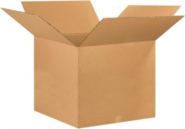 Made in USA - 26" Wide x 26" Long x 20" High Rectangle Corrugated Shipping Box - 1 Wall, Kraft (Color), 65 Lb Capacity - Exact Tool & Supply
